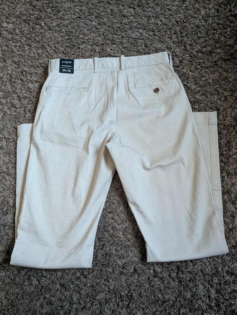 NWT J.Crew Stone Beige Cotton Straight Leg Flex Chino Pants Men's 29W 32L